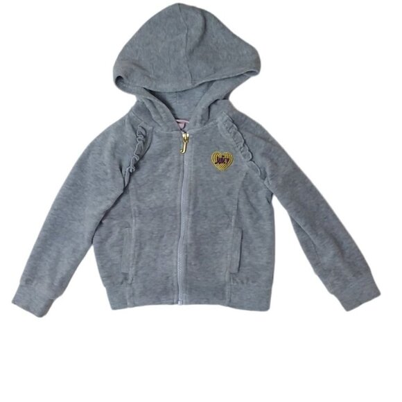 Juicy Couture Grey Hooded Velour Jacket - Picture 1 of 5
